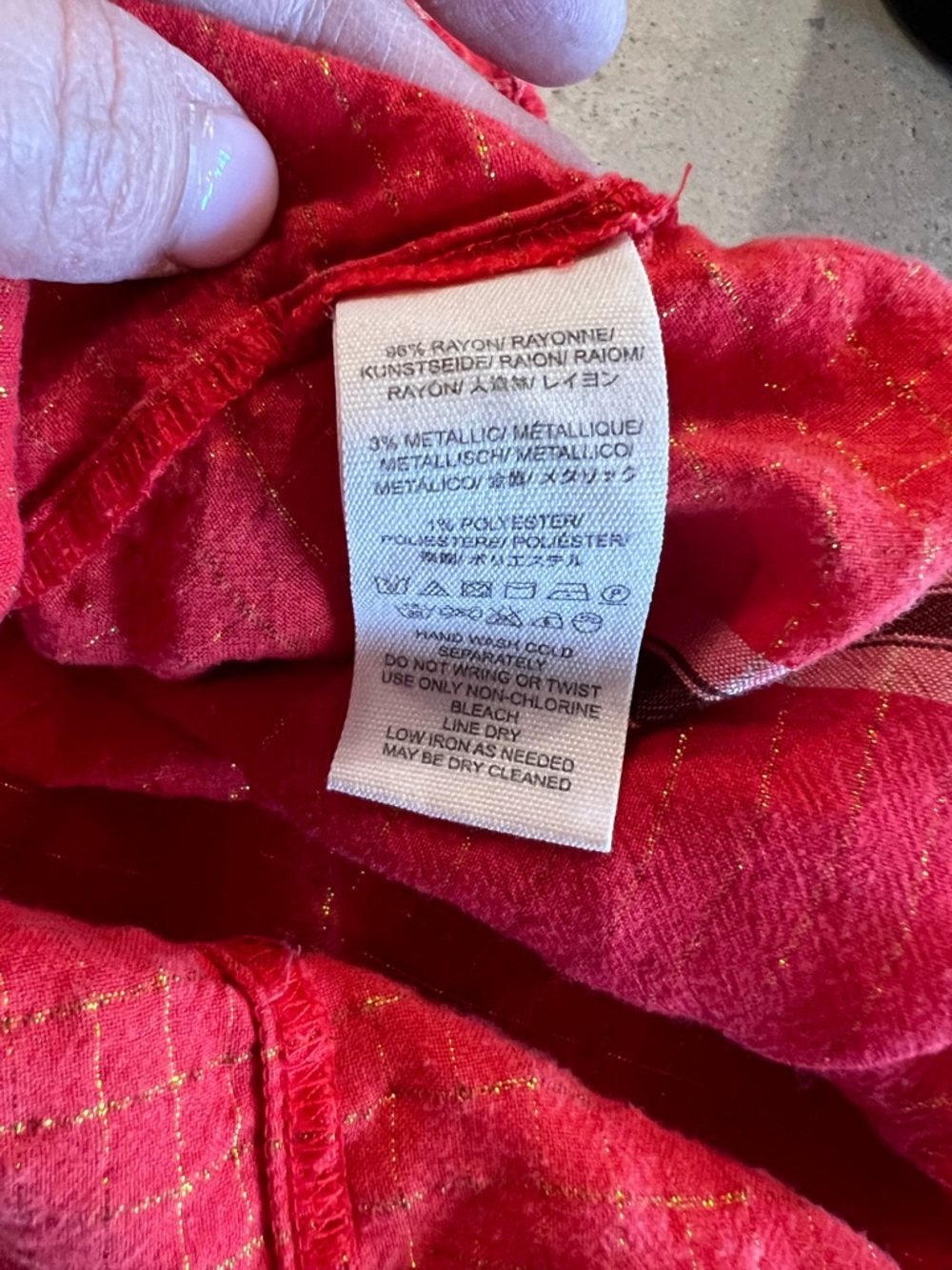 Free People Lurex Tunic Orange Red Metallic Size Small - Picture 9 of 9